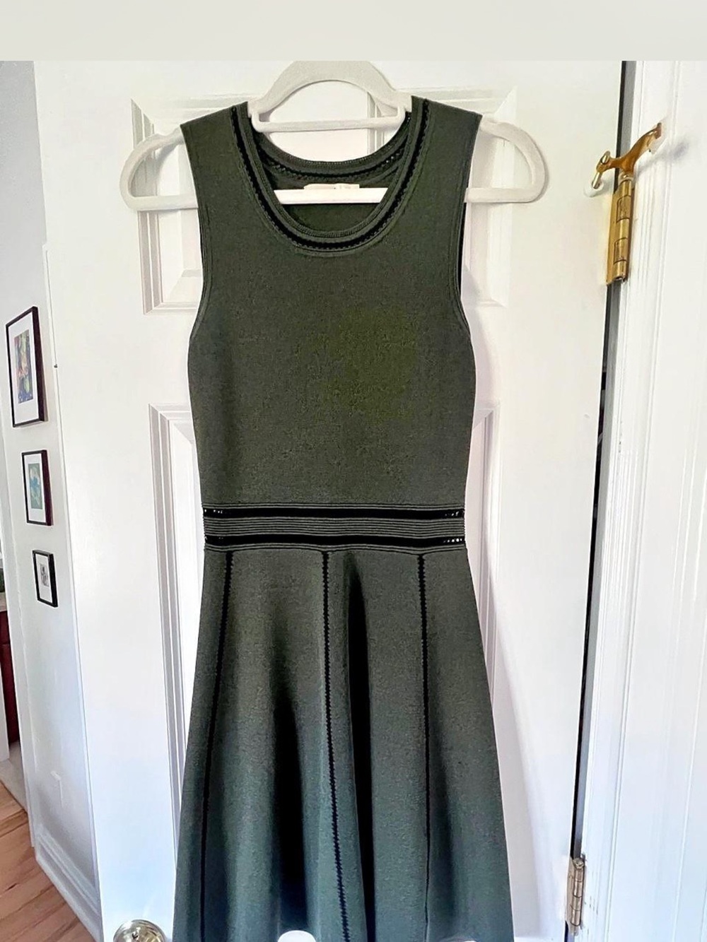Sandro Olive Green Sleeveless A-Line Dress